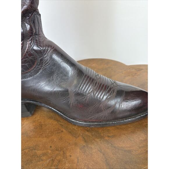 Dan Post Men\'s Burnished Burgundy Leather Western Cowboy Boots Size 8.5 main image 4